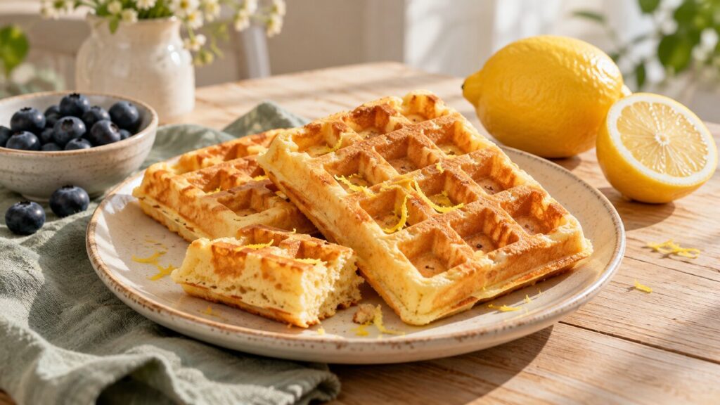 Citroenwafels met fijne citroenrasp en een verse citroen