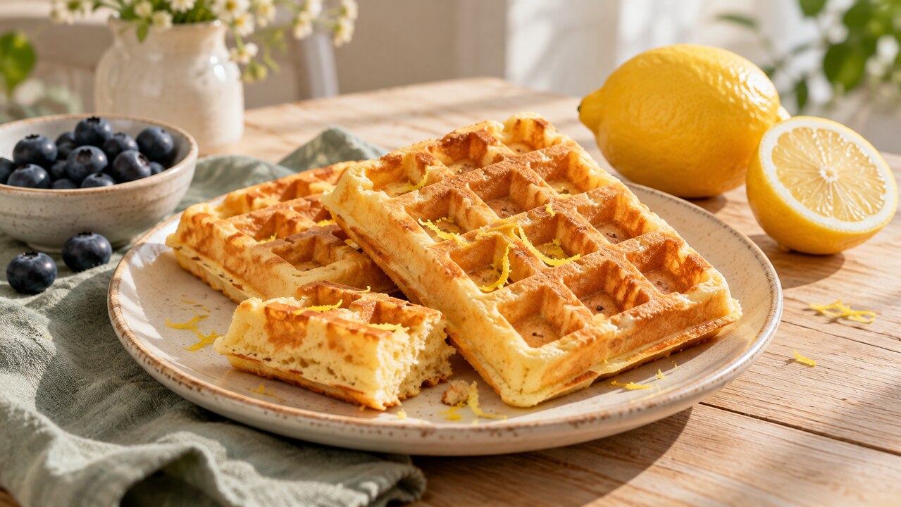 Citroenwafels met fijne citroenrasp en een verse citroen